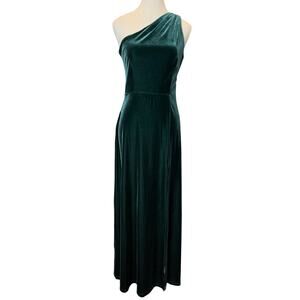 Birdy Gray Small Forest Green Velvet Maxi Party Dress One Should Slit Holiday